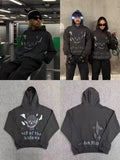 Skull Print Hooded Hoodie Ins Trendy Men's High Street Hoodie In Spring And