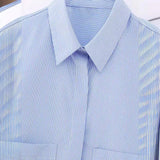 Women's Wear New Striped Poplin Short Shirt