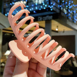 Korean Solid Big Hair Claws Elegant Frosted Acrylic Hair Clips Hairpins Barrette Headwear for Women Girls Hair