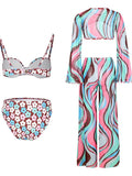 Jumpsuits Cover-up Sexy Print Flirty Romper Cover Up Summer Women Pant Set Pants Suit Beach Vacation Female