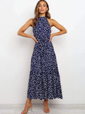 Long Dress Polka Dot Casual Dresses Black Sexy Halter Strapless New 2022 Yellow Sundress Vacation Clothes For