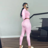 Womens Two 2 Piece Sets Sweatsuits Pink Winter Tracksuit For Women Outfits Long Sleeve Top Pants Suits Black Matching Sets