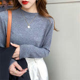 Zingj Version Of The New Autumn And Winter High Elastic Soft Waxy Bottom Shirt Women's Half Turtleneck Sweater Roll Edge Cover With A Thin