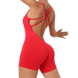 Zingj Honey Peach Hip Without Embarrassment Line Yoga Fitness Jumpsuit Show Back Up Hip Sports Jumpsuit Dancing Woman-Outfit