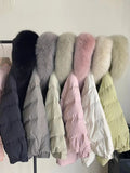 Korean Version Sweet Horn Buckle Down Jacket Female Long Winter New Fox Big Hair Collar Thick Warm Coat Tide-Outfit