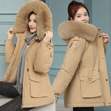 Send To Overcome The Female Short Korean Version Of Fashion Loose Tooling Down Cotton Clothes Winter Waist Large Size Thick Small Padded Clothes-Outfit