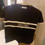 Summer Luxury Women Knitted Tops Ladies High Quality Embroidered T-shirts Spring New Vest Female Fashion Brand Letter