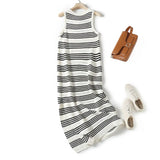 Summer Leisure Commuter Slim Striped Knitted Sleeveless