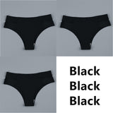 Seamless Panties Ladies Thong Plus Size Women Sexy G String Low Waist Panty Solid Ice Silk Intimates Underwear M-XL