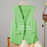 Zingj Vest Female 2024 Spring And Autumn New Korean Version Of Foreign Fashion Trend Vest Rice White Horse Clip Suit