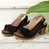 Flower High-Heeled Sandals Women 2025 Summer New Fashion Casual Coarse Sandals