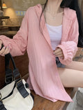 Chiffon Blouse Women's Summer Tops 2023 Hooded Shirt Thin Long Sleeved Sun Protection Suit for Women Elegant Women
