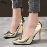 Women Pumps High Heels Silver Sexy High Heels Shoes for Women Stilettos Fashion Luxury Wedding Party Shoes Big