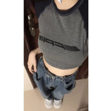 Vintage Raglan Short Sleeve Crop TopOutfit
