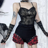 Summer 2024 New Street Hot Girls Flocking Leopard Print Compound Sling Top