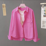 Design Behind The Fashion Open Short Loose Long-Sleeved Shirt Shirt Casual 2025 Coat Spring