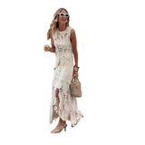 Zingj New Hollowed-Out Lace Irregular Vest Top Skirt