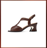 Zingj New Fish Mouth Breathable Hollow Thick With Korean Version Of A Word Button Mother Sandals- Outfit