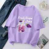 casual women's T-shirt Ulzzang streetwear Kawai fruit print T-shirt Korean shirt Harajuku short-sleeved camiseta