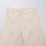 New Spring Embroidery Style Embroidered Loose And High Waist Shows Thin Fashion Pants