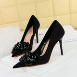 Zingj 27 Banquet High Heels Light Luxury Women's Shoes Satin Shallow Pointed Bow High Heel Single