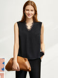 Minimalism Spring Female Offical Lady Blazer Women,Lace Vneck Tanks,High Waist Women's pants Female Shorts
