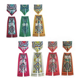 Summer Halter Scarf Blouse Printed Vertical Trousers