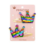 Sequins Cartoon Love Heart Crown Hair Clips for Girls Handmade Boutique Hairpins Baby Clips Kids Hair Accessories