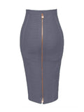 Colors XL XXL Sexy Solid Zipper Orange Blue Black Red White Pink Bandage Skirt Women Elastic Bodycon Summer Pencil Skirt 58cm 211-1-Outfit