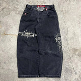 Y2K Baggy Jeans Men's Pattern Hip-Hop Street Harajuku Men's Wide-Legged