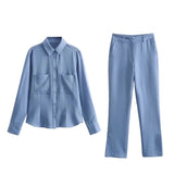 Pocket Crepe Shirt 8932499 Middle Waist Trousers 8851512