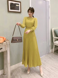 Zingj Pressure-Sensitive Fold Waist To Show Thin Temperament Light Mature Style Women's Dress New French Dress In Spring Long Pleated