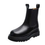 Zingj Boots Women Fall 2023 New British Wind Boots Platform Chesille Short Boots Inss Damp Chimney Boots-Outfit