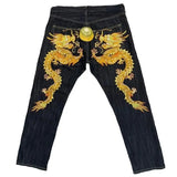 High Street Jeans Male Personality Printed Hip Hop Fashion Clothing Straight Pants High Waist Y2K