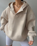 New Plus Velvet Hooded Printing Long-Sleeved Base With Sweater V-Neck
