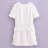 New Style French Commuter Ring Velvet Fringed Dress