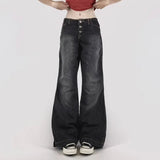 Vintage Dark Wash Wide Leg Loose JeansOutfit