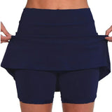 Solid Color Medium Waist Skirt, Exercise Yoga, Three-Point Shorts, Skirt