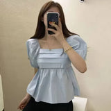 Korean 2023 New Shoulder Bubble Sleeve Short-Sleeved