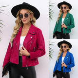 Zingj Women's Clothing Station Spring And Autumn Lapel Zipper Small Suit Long Sleeve