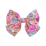 Lovely Baby Girls Print Flower Bohemian Style Bow BB Hair Clips Headwear Children Cute Cotton Hairpins Hair