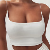 Womens Summer Camis Tanks Tops Sleeveless Cotton Bustier Unpadded Bandeau Bra Vest Crop Top Seamless