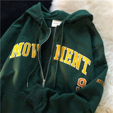 Print New Casual Top Vintage Y2K Simple Women Hoodies Korean Gray Autumn Thin Streetwear College Girls ins Lady