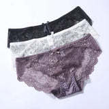 Sexy Lace Underwear Women Transparent Low Waist Panties Cotton Crotch Briefs for Girls Breathable Seamless