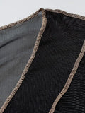 Mesh Long Sleeve Crop Blouse- Outfit