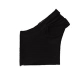 Spring Rib Knitted Asymmetrical Blouse