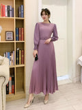 Zingj Pressure-Sensitive Fold Waist To Show Thin Temperament Light Mature Style Women's Dress New French Dress In Spring Long Pleated