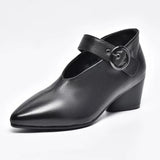 Zingj New Small Leather Korean Version Fashion Grandma Toe Layer Leather Fashion Single Shoes Autumn Women's Single Shoes