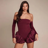 Summer New Round Neck Long Sleeve Mesh Perspective Exposed Waist Top With Hot Girl