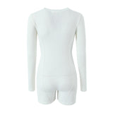 Spring Style Knitted Slim Zipper Long-Sleeved Solid Color